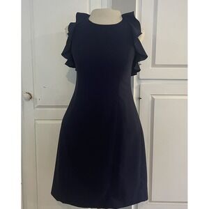 Lilly Pulitzer Navy Halter Mini Ruffle Eyelet Cutout Size 2‎ Poly/span.